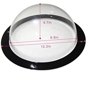 A 9.9" dome window for a pet or child is shown with dimensions in this image.